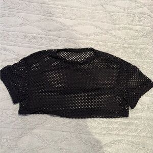 SHEIN Black Mesh Crop Top